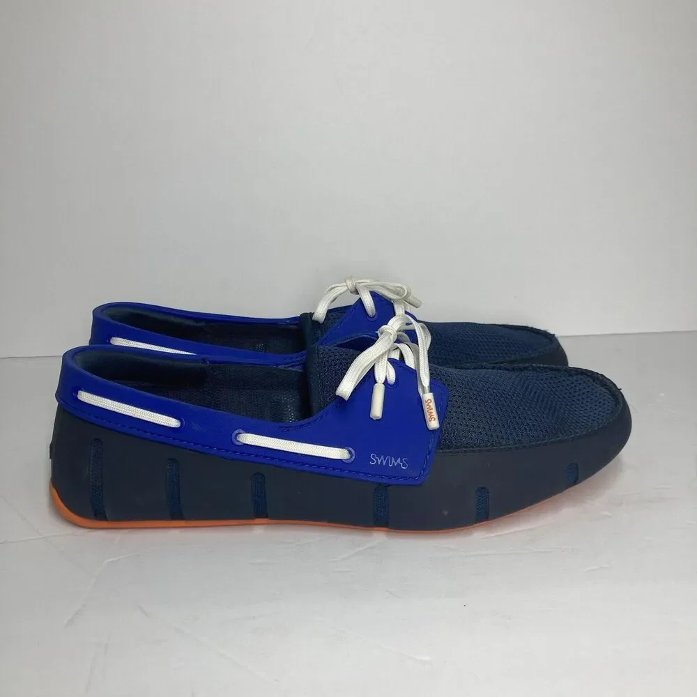 Swims Shoes Mens Size 9 Blue Orange Mesh Lace Up Loafers Water Resistant Comfort